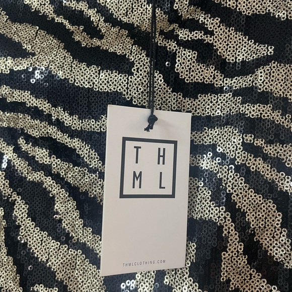 THML Zebra Print Sequin Skirt - Picture 3 of 4